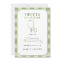 Sage Verde Gingham Pickleball Despedida de Solteir