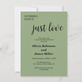 Convite Sage Verde Nada Chique Apenas Amor Casamento Casua