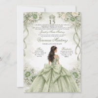 Sage Verde Princesa Espanhola Quinceañera 15 Anos