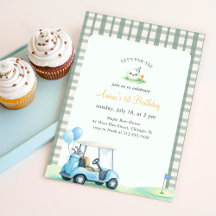 Sage Verde Xadrez Golfe Primeiro Aniversário