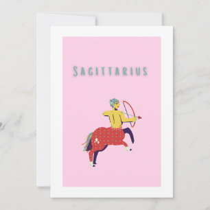 Convite Sagitário Rosa, zodíaco, signo estelar