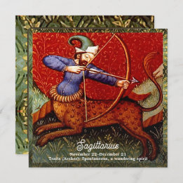 Convite Sagittarius Horoscópio Zodiac Arte Medieval Aniver
