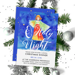 Convite Sagrada Bênção do Anjo Guardião Natal em Aquarela