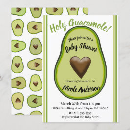 Convite Sagrado Guacamole Coração do Abacate Chás de Bebê