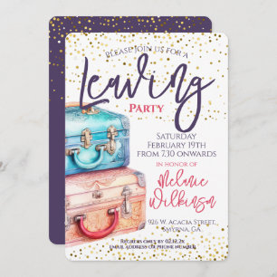 Convite Saindo da Viagem de Suitcase da Festa