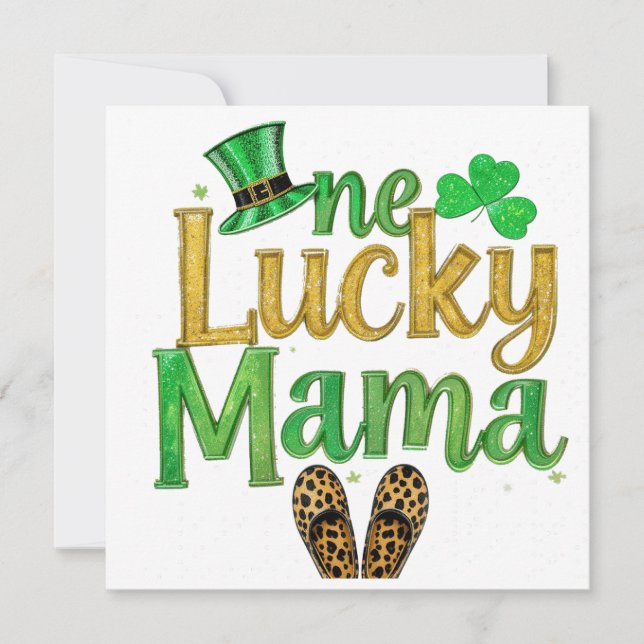 Convite Saint Patrick luck Mama (Frente)
