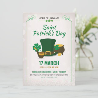 Convite Saint Patricks Day Party Invitation