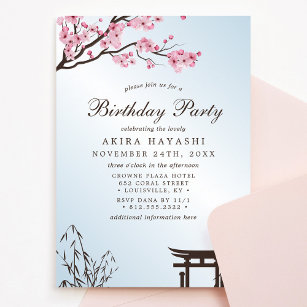 Convite Sakura - Festa de aniversário do Flor de Cereja Ja