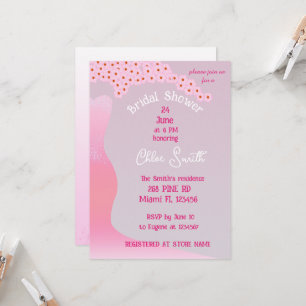 Convite Sakura Florals Rosa Chá de panela de Vestido de Ca