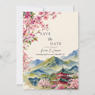 Convite Sakura Flores de Cerejeira Japonesas Salve a Data