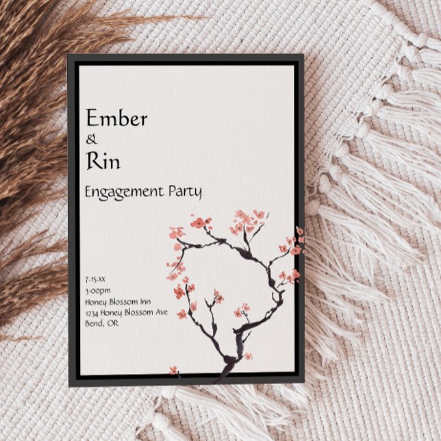 Convite Sakura Mountain | Festa de noivado de fronteira ca (Criador carregado)