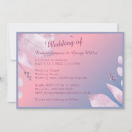 Convite sakura romântica pastel cherry