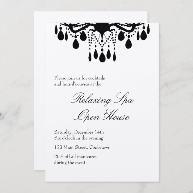 Convite Sala de Ballroom do Open House Silver (Frente/Verso)