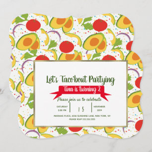 Convite Salada Taco Bout Festa de Taco Aniversário Qualque