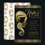 Convite Salão de Cabelo e Maquiagem Elegant Gold Beauty Gi<br><div class="desc">Personalizado para qualquer evento</div>