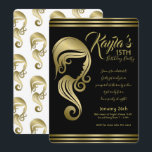 Convite Salão de Cabelo e Maquiagem Elegant Gold Beauty Gi<br><div class="desc">Personalizado para qualquer evento</div>