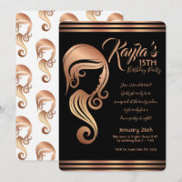 Salão de Cabelo e Maquiagem Menina Beleza Dourado