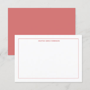 Convite Salmão Personalizado e Nota Plana Branco