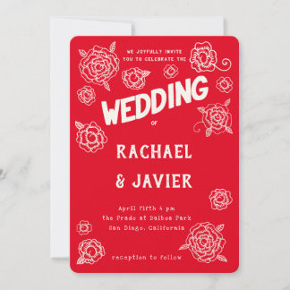 Convite Salsa Rose wedding invitation