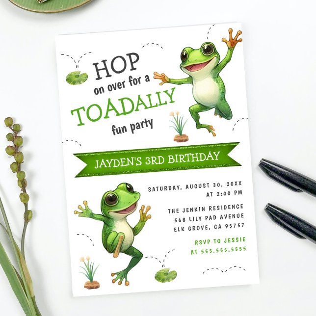 Convite Salto De Aquarela Cuta Sobre O Sapo Qualquer Anive (Criador carregado)