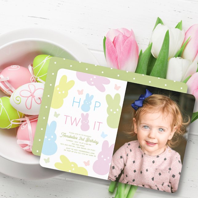 Convite Salto Dois segundo aniversário De Coelhinho E Borb (Criador carregado)