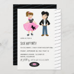 Convite Salto Kids Rock and Roll Retro Party<br><div class="desc">Convites de festas de Salto com tipografia elegante de escrita manual personalizável para o seu evento específico para qualquer ocasião. Gráficos por Jessica Weible Illustrations no MyGrafico.</div>