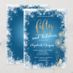 Convite Saltos Altos Confete,Flocos de Neve Aniversário de