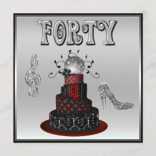 Convite Saltos altos da faísca do bolo da diva do disco d