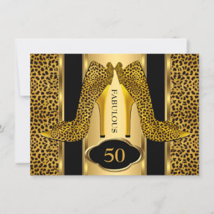 Convite Saltos Altos Fabulosos 50 Leopardo Dourado Chita F