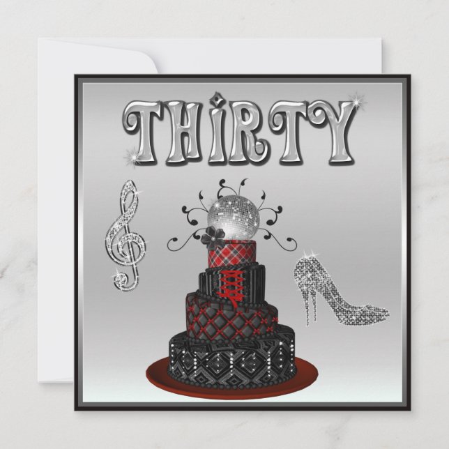 Convite Saltos da faísca do bolo da diva do disco do (Frente)