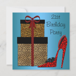 Convite Saltos Leopard High Heels Mulheres Aniversário de