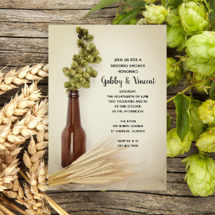 Convite Saltos secos e Chá de casamento de cervejaria de t
