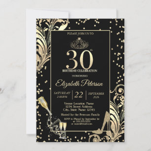 Convite Saltos Tiara Brilho Diamantes Espirais Aniversário