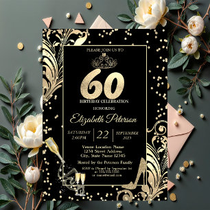 Convite Saltos Tiara Brilho Diamantes Espirais Aniversário