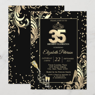 Convite Saltos Tiara Brilho Diamantes Espirais Aniversário