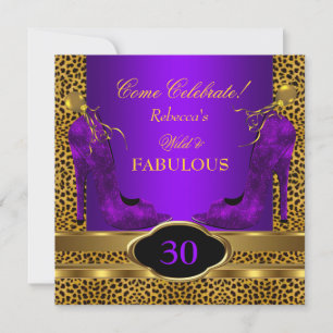 Convite Saltos Violeta Guepardo Leopardo Selvagem 30 Fabul