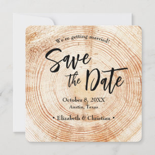 Convite Salvar a data Código QR site Rustic Wood Wedding