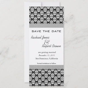 Convite Salvar a data - Damask BlackElegance
