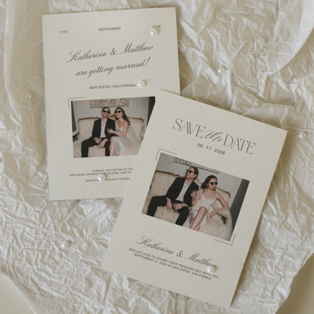 Convite Salvar a Data de Casamento com Foto (Criador carregado)