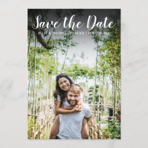 Convite Salvar a Data de Casamento Moderno Script Simples