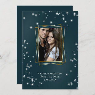 Convite Salvar a data Elegante Sheer Tulle Arbor