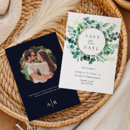 Convite Salvar a Data Eucalipto Aquarela Casamento 