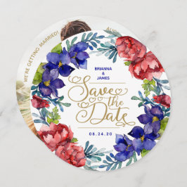 Convite Salvar a data | Felicidade Aquarela Floral