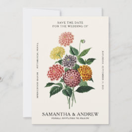 Convite Salvar a data floral vintage