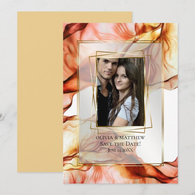 Convite Salvar a data | Fotografia do outono Abstrato 5 (Frente/Verso)