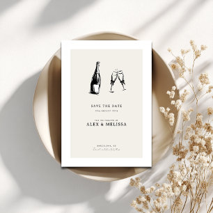 Convite Salvar a Data Moderno - Casamento Desenhado à Mão