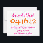 Convite Salvar a Data Rosa & Laranja<br><div class="desc">Avise seus hóspedes sobre seu dia especial!</div>