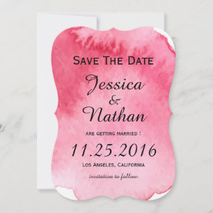 Convite Salvar a Data - Traço Pink Watercolor do Pincel