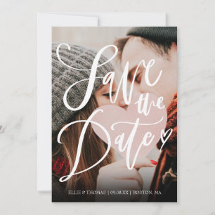 Convite Salvar a Foto Moderna do Script Elegante de Data