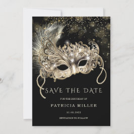 Convite Salvar a Parte Mascarada de Data